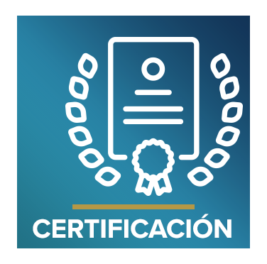 Icono que representa un certificado con el texto Certificación