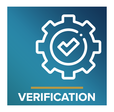Icono que representa la verificación con el texto Verificación