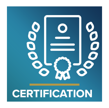 Icono que representa un certificado con el texto Certificación