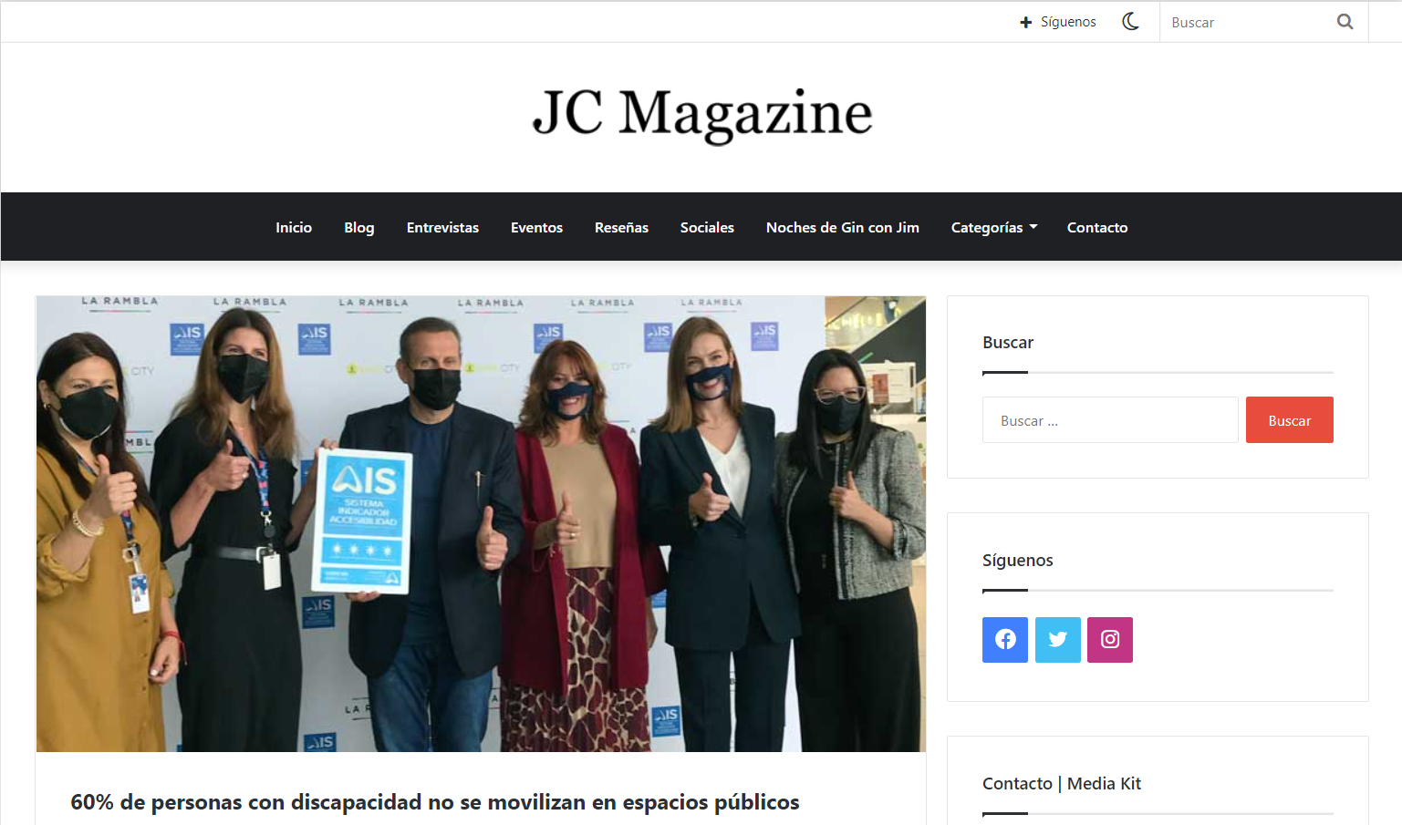 Captura de noticia de JC Magazine